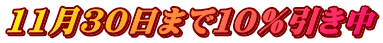 11月３０日まで１０％引き中